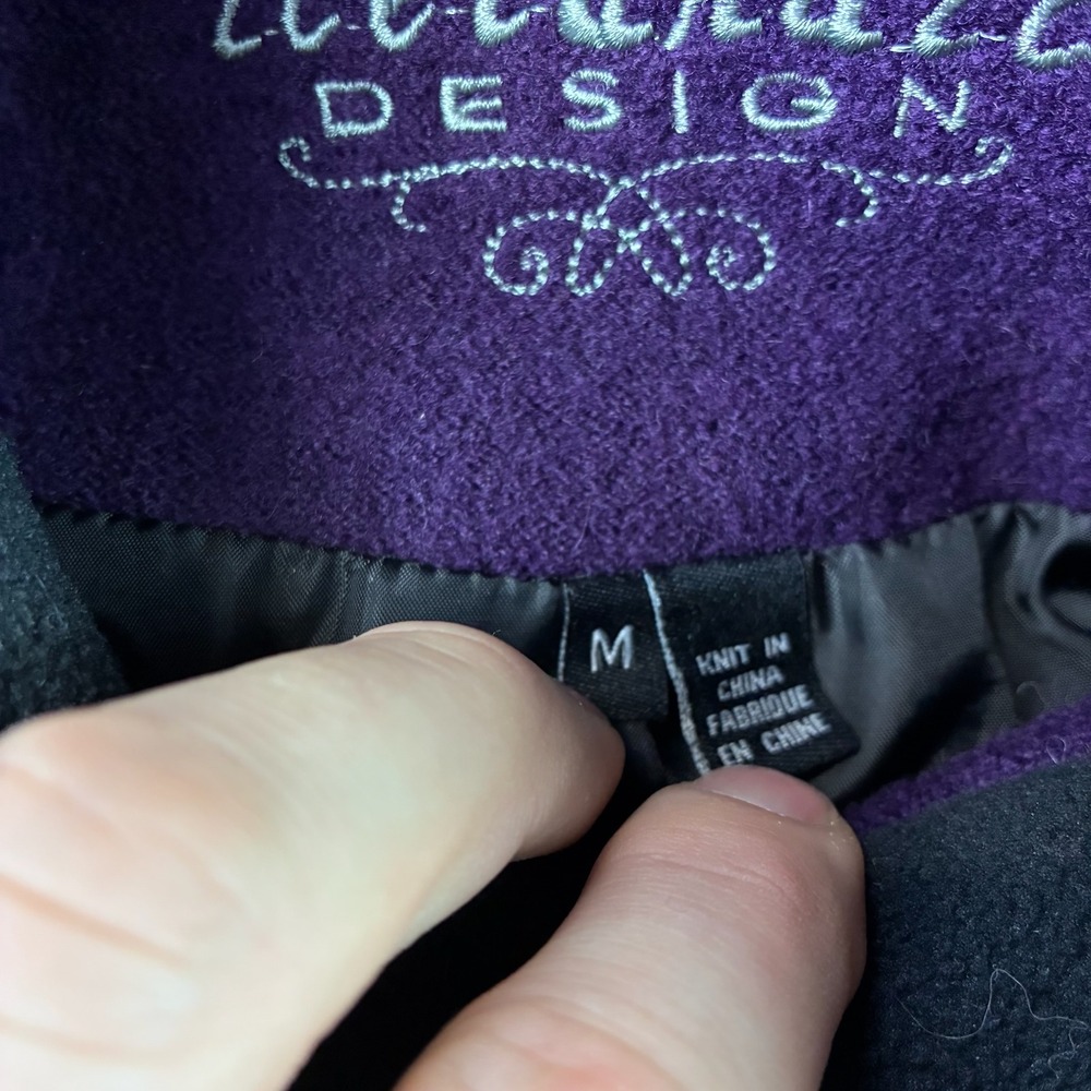 Icelandic Design Bailey Jacket Women's Medium Purple Pleated Wool Blend Military - Picture 5 of 7